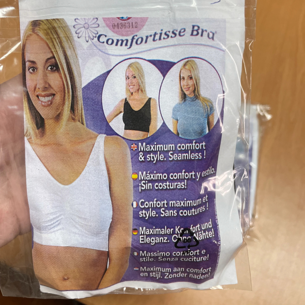 Image of a hand holding a Comfortisse Bra case